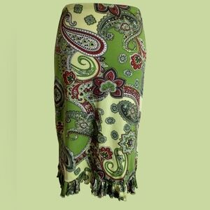 Paisley Print Skirt with Ruffled Hem